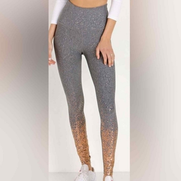 Beyond Yoga Alloy Ombre Gold Silver Metallic High Rise Leggings Womens - Picture 1 of 8
